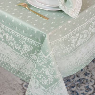 Table linen - Durance Jacquard Tablecloth - Olive - TISSUS TOSELLI