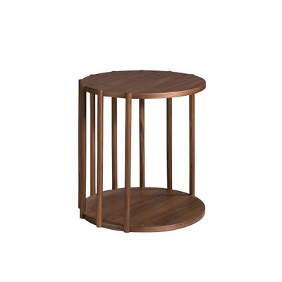 Tables basses - Table d'angle ronde en noyer - ANGEL CERDÁ