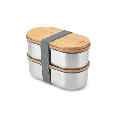 Food storage - Double Bento - Boite repas ( 2x500ml) 1L - Stainless Steel - BLACK+BLUM EUROPE