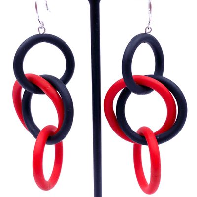 Gifts - 40 black red earring - SAMUEL CORAUX