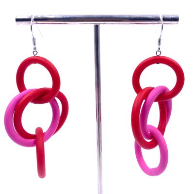 Gifts - 40 red pink earring - SAMUEL CORAUX