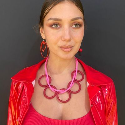 Gifts - Hublo brick pink necklace - SAMUEL CORAUX