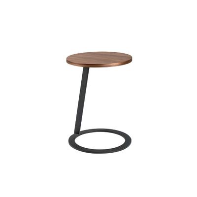 Tables basses - Table d'angle ronde en noyer - ANGEL CERDÁ