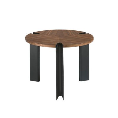 Tables basses - Table d'angle en noyer et acier noir - ANGEL CERDÁ