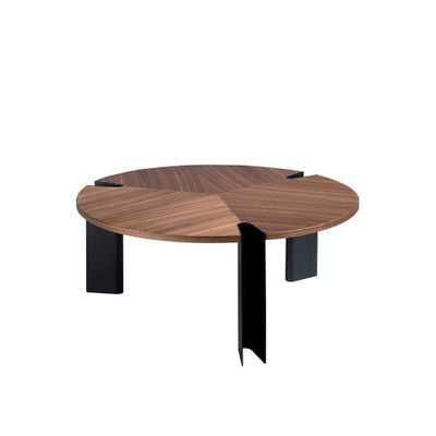 Tables basses - Table basse en noyer et acier noir - ANGEL CERDÁ