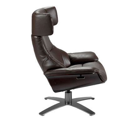 Fauteuils - Fauteuil pivotant tapissé en cuir de vachette - ANGEL CERDÁ