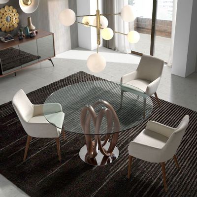 Dining Tables - Round walnut dining table - ANGEL CERDÁ