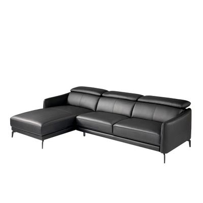 Sofas - Black cowhide chaise longue sofa - ANGEL CERDÁ