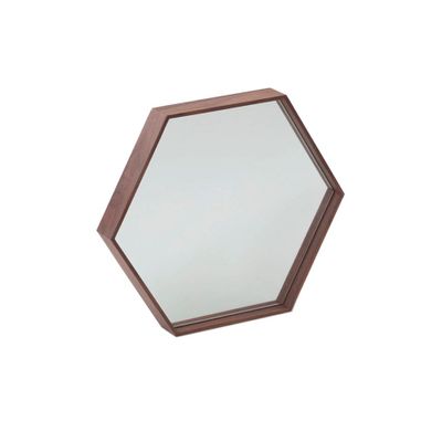 Mirrors - Hexagonal walnut mirror - ANGEL CERDÁ