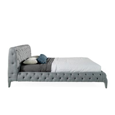 Beds - Upholstered bed upholstered in grey fabric - ANGEL CERDÁ