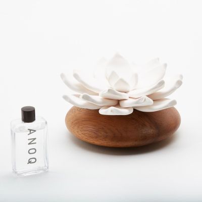 Other office supplies - Aroma diffuser- Perfume diffuser in porcelain and Acacia wood. STAR - ANOQ