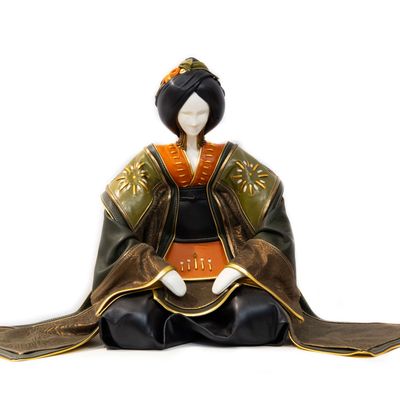 Sculptures, statuettes and miniatures - geisha - ANNIE DELEMARLE SCULPTURE CUIR