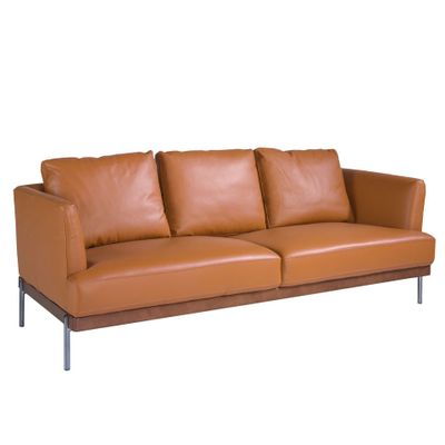 Sofas - 3 seater sofa upholstered in brown leather - ANGEL CERDÁ