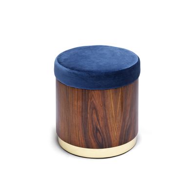 Tabourets pour collectivités - Lune A Tabouret en Bois de Fer et Base en Laiton Poli - DUISTT