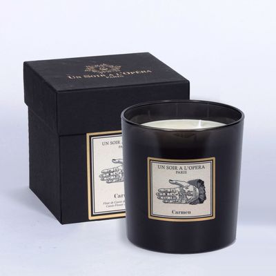Objets de décoration - BOUGIE PARFUMÉE DE LUXE CIRE 100 % VÉGÉTALE - CARMEN - 550 g - UN SOIR A L'OPERA
