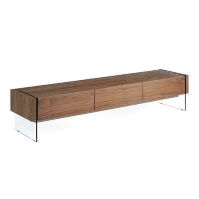 Sideboards - Walnut TV cabinet with glass sides - ANGEL CERDÁ