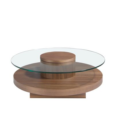 Tables basses - Table basse ronde en noyer - ANGEL CERDÁ