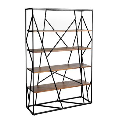 Office furniture and storage - Walnut and black steel shelf - ANGEL CERDÁ