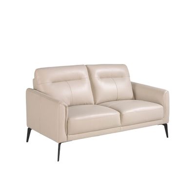 Canapés - Canapé 2 places rembourré en cuir couleur Taupe Grey - ANGEL CERDÁ