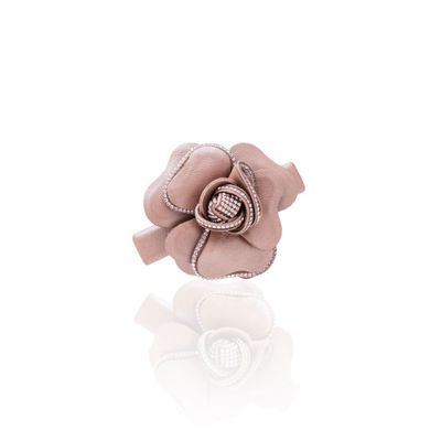 Barrettes - TREASURE leather & Swarovski® crystal flower clip - VALÉRIE VALENTINE