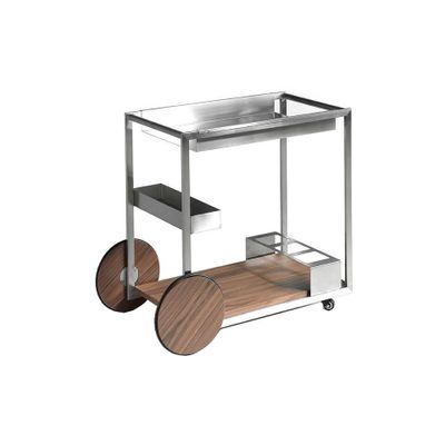 Chariots pour restaurants - Chariot de minibar en acier et noyer - ANGEL CERDÁ