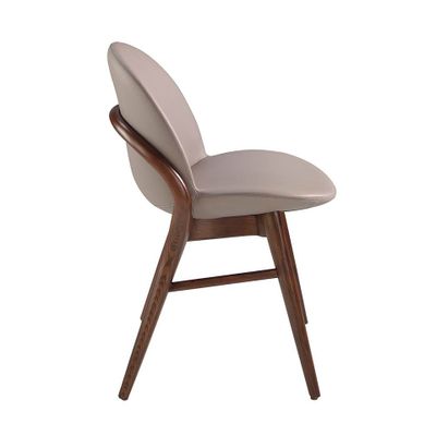 Chairs - Dining chair upholstered in eco-leather and walnut coloured ash frame - ANGEL CERDÁ