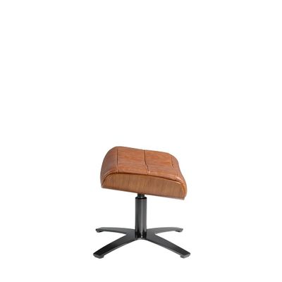Poufs - Pouf pivotant tapissé en cuir de vachette camel - ANGEL CERDÁ