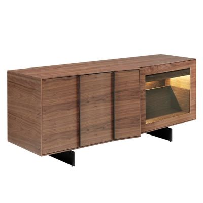 Sideboards - Walnut and black steel sideboard - ANGEL CERDÁ