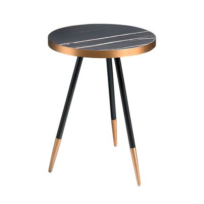 Coffee tables - Porcelain round corner table black marble - ANGEL CERDÁ