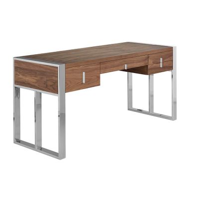 Desks - Walnut and chrome steel desk - ANGEL CERDÁ