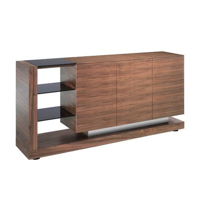 Sideboards - Walnut sideboard and black tinted glass - ANGEL CERDÁ