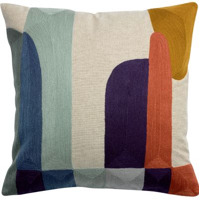 Cushions - Cushion Janis W/Emb Naturel 45 X 45 - MAISON VIVARAISE - SDE VIVARAISE WINKLER