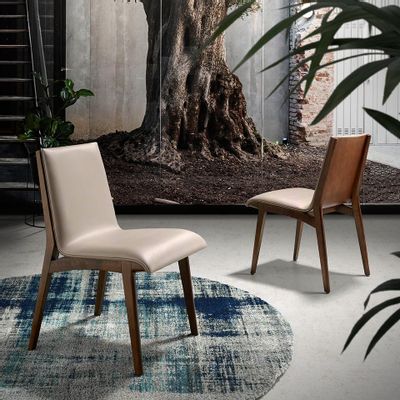 Chaises - Chaise de table à manger rembourrée en similicuir - ANGEL CERDÁ