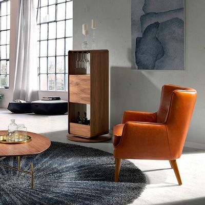 Chariots pour restaurants - Meuble bar pivotant en noyer - ANGEL CERDÁ