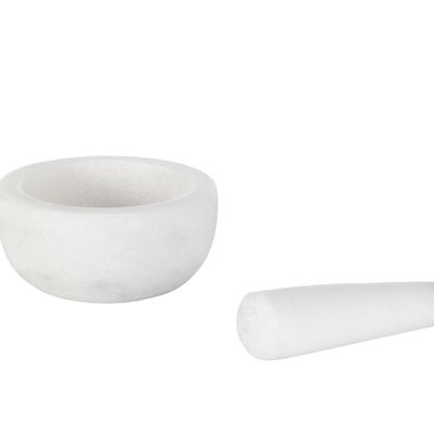 Kitchen utensils - Marble mortar and pestle Ø13.5x7 cm CC23124 - ANDREA HOUSE