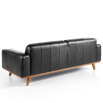 Sofas - 3-seater sofa upholstered in black cowhide - ANGEL CERDÁ