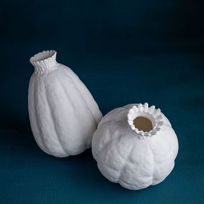 Vases - FRUCTUS Papaver, vase, porcelaine, ceramique, Bone China, blanc, fait main - KLATT OBJECTS