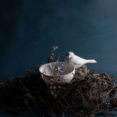 Decorative objects - BLAUMEISE decoration, porcelain, modern, handicraft, blue tit, bird - KLATT OBJECTS