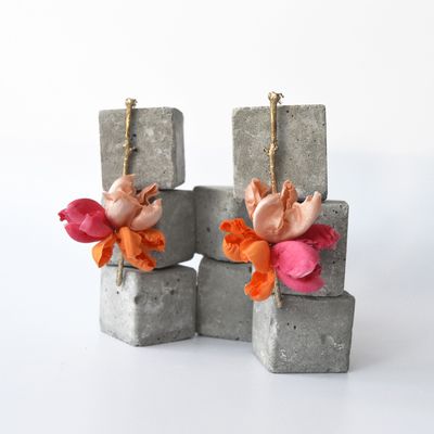 Cadeaux - Boucles d'oreilles plaqué or Flourist Silk collection - CHAMA NAVARRO