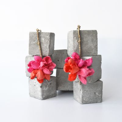 Gifts - Flourist Silk Collection Gold Plated Earrings - CHAMA NAVARRO