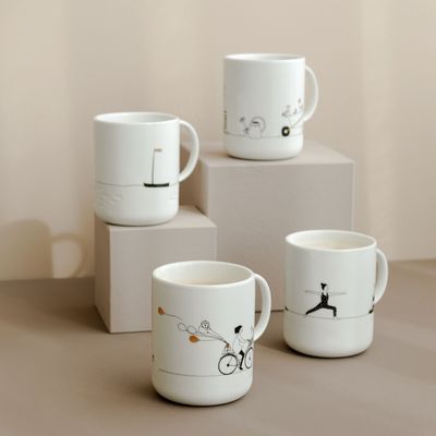 Cadeaux - Tasse porcelaine. Jardin, Voiler, Yoga, Vélo - RAEDER DESIGN STORIES