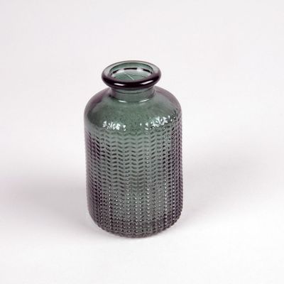 Vases - Vase bouteille en verre couleur vert D6cm H10cm - LE COMPTOIR.COM