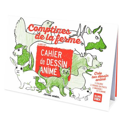 Loisirs créatifs pour enfant - Les Comptines de la ferme - Cahier Animé BlinkBook - EDITIONS ANIMEES