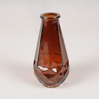 Vases - Vase bouteille en verre couleur ambre D7cm H14cm - LE COMPTOIR.COM