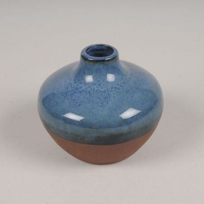 Vases - Vase soliflore en céramique couleur bleu D10cm - LE COMPTOIR.COM