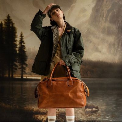 Travel accessories - Leather Weekend Bag – Brown - JOHN WOODBRIDGE MAKERS