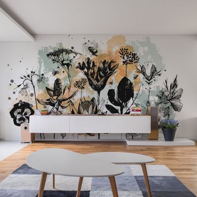 Tapestries - Wildflowers Panoramic Wallpaper - ACTE-DECO