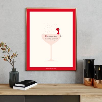 Affiches - Affiche NINA "Champagne" - NINA AND OTHER LITLLE THINGS® BY ©CAPUCINE DESIGN