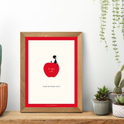 Poster - NINA\" Apple\ "poster - NINA AND OTHER LITLLE THINGS® BY ©CAPUCINE DESIGN