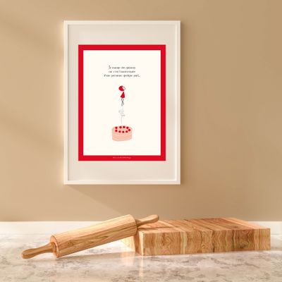 Produits sous licence  - Affiche NINA "Gâteau" - NINA AND OTHER LITLLE THINGS® BY ©CAPUCINE DESIGN